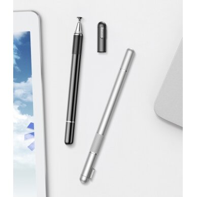 Baseus Golden Cudgel Double-Sided Capacitive Stylus With Precision Disc And Gel Pen Silver (Acpcl-0S)  UGLX912 10