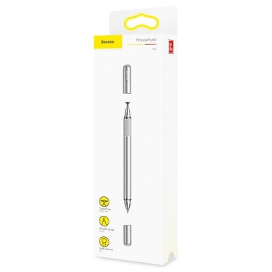 Baseus Golden Cudgel Double-Sided Capacitive Stylus With Precision Disc And Gel Pen Silver (Acpcl-0S)  UGLX912 13