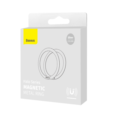 Baseus Halo Series magnetic ring (2 pcs / package) Sidabrinis (PCCH000012) 4