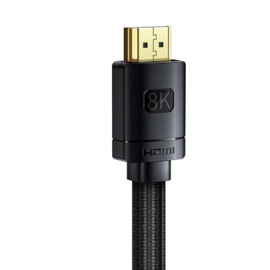 Baseus HDMI 2.1 cable 8K 60 Hz 48 Gbps / 4K 120 Hz / 2K 144 Hz 3D eARC QMS Dynamic HDR VRR ALLM 3 m black (CAKGQ-L01) 2