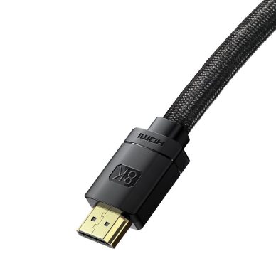 Baseus HDMI 2.1 cable 8K 60 Hz 48 Gbps / 4K 120 Hz / 2K 144 Hz 3D eARC QMS Dynamic HDR VRR ALLM 3 m black (CAKGQ-L01) 3