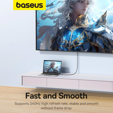 Baseus High Definition Series USB-C to DisplayPort 1.4 8K 60Hz Unidirectional Kabelis 2m - Juodas 12