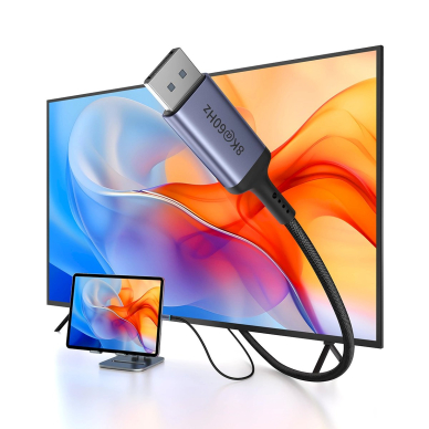 Baseus High Definition Series USB-C to DisplayPort 1.4 8K 60Hz Unidirectional Kabelis 2m - Juodas 8