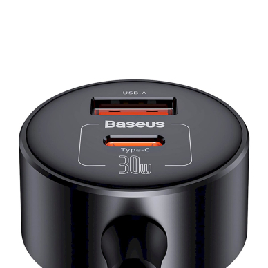 Baseus High Efficiency Pro 2x cigarette lighter socket adapterUSB-A USB-C 30W Įkroviklis  - Juodas 3