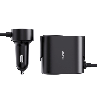 Baseus High Efficiency Pro 2x cigarette lighter socket adapterUSB-A USB-C 30W Įkroviklis  - Juodas