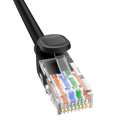 Baseus High Speed ​​Cat 5 RJ-45 Ethernet Kabelis 1000Mb/s 1.5m round - Juodas 2