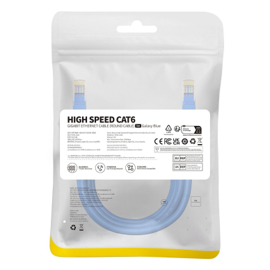 Baseus High Speed ​​Cat 6 RJ-45 1000Mb/s Ethernet Kabelis 3m round - blue 5