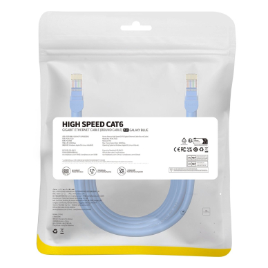 Baseus High Speed ​​Cat 6 RJ-45 1000Mb/s Ethernet Kabelis 5m round - blue 7