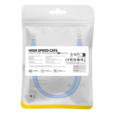 Baseus High Speed ​​Cat 6 RJ-45 Ethernet Kabelis 1000Mb/s 0.5m round - blue 5