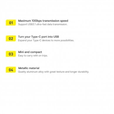Baseus Ingenuity Series plug adapter USB Type C to USB-A 3.2 gen 1 Juodas (ZJJQ000001) 13