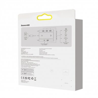 Baseus Lite Series HUB adapter USB-A to 4xUSB-A 3.0 5Gb / s Juodas (WKQX030101) 5