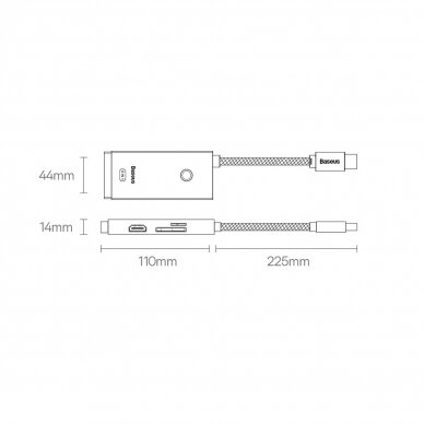 Baseus Lite Series multifunctional HUB USB Type C - 2 x USB 3.0 / USB Type C / HDMI 1,4 / SD / TF black (WKQX050001) 18