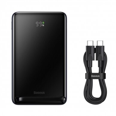 Baseus Magnetic Bracket Wireless Fast Charge Power Bank 10000mAh 20W Blue (With Baseus Xiaobai series fast charging Cable Type-C to Type-C 60W(20V/3A) 50cm Black) Overseas Edition 13