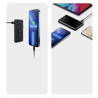 Baseus Magnetic Bracket Wireless Fast Charge Power Bank 10000mAh 20W Blue (With Baseus Xiaobai series fast charging Cable Type-C to Type-C 60W(20V/3A) 50cm Black) Overseas Edition 20