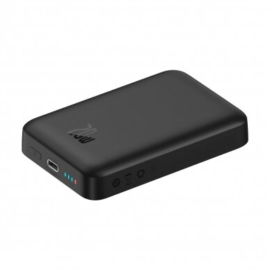 Baseus Magnetic Mini Power Bank with MagSafe 15W / PD QC 20W 10000mAh Black (Overseas Edition) + Xiaobai Series Cable USB-C - USB-C 60W 3A 0.5m Black 4