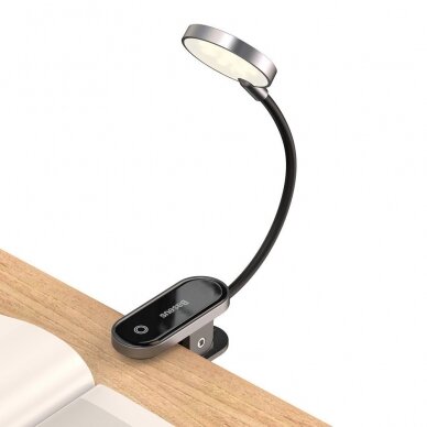 Baseus mini LED Skaitymo Lempa Su Spaustuku Pilka (DGRAD-0G) 1