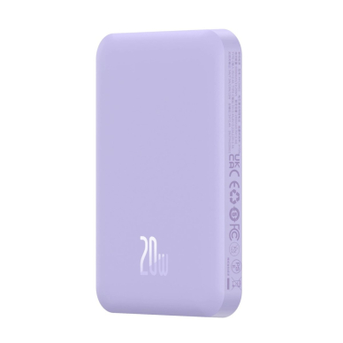 Baseus mini power bank 5000mAh 20W + USB-C Kabelis (20V/3A) - violetinis