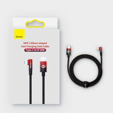 Baseus MVP 2 Elbow-shaped Fast Charging Data Cable Type-C to iP 20W 1m Juodas 18