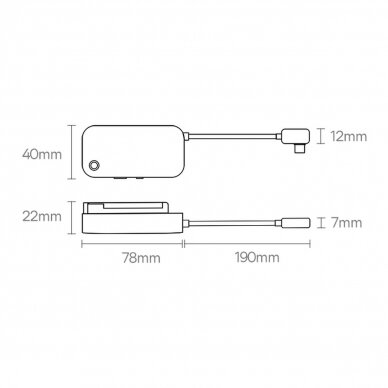 Baseus PadJoy universal USB-C HUB for tablet / smartphone 4in1 USB-C - dark Pilkas 13