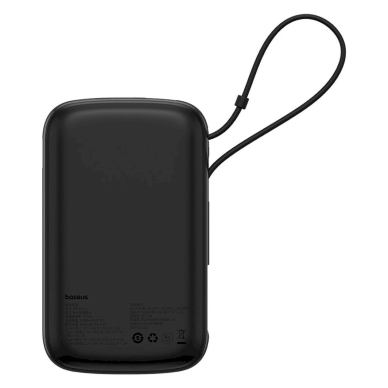 Baseus Qpow Pro+ 10000mAh 22.5W powerbankbuilt-in USB-C Kabelisdisplay - Juodas 4