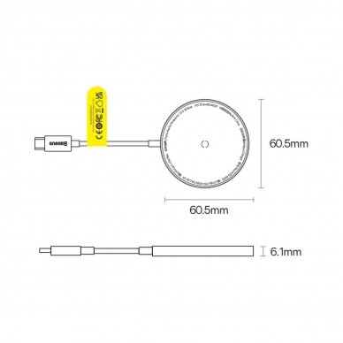 Baseus Simple Mini3 magnetic charger MagSafe Qi 15W blue 21