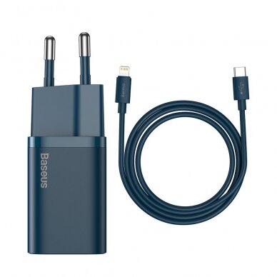 Baseus Super Si 1C Greitas Buitinis Įkroviklis USB Type C 20 W Mėlynas (CCSUP-B03)