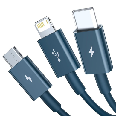 Baseus Superior Cable USB - Lightning / micro USB / USB Type 3,5 A 1,5m Blue (CAMLTYS-03) 1