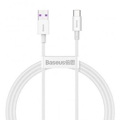 Baseus Superior Series Greito Įkrovimo Kabelis USB - USB Type C 66 W 6A 1 m Baltas (CATYS-02)