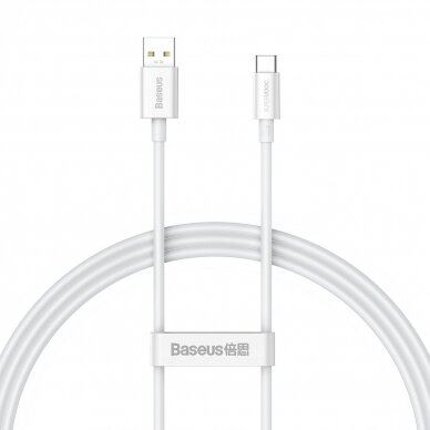 Baseus Superior Series SUPERVOOC USB-A to USB-C 65W 1m cable Baltas