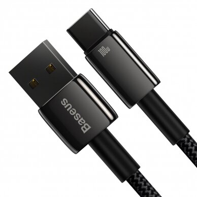 Baseus Tungsten Gold cable USB-A - USB-C 480Mb / s 100W 1m Juodas (CAWJ000001) 3