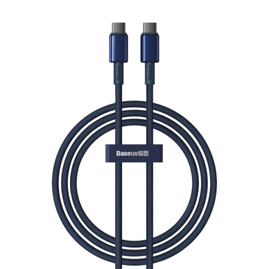 Baseus Tungsten Gold USB-C / USB-C Kabelis 100W 1m - navy blue