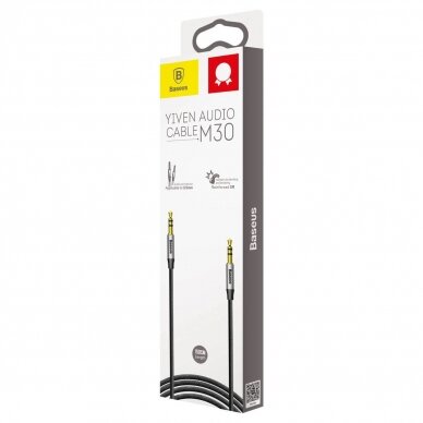 Baseus Yiven M30 stereo AUX audio cable 3.5 mm male mini jack 1.5m silver-black (CAM30-CS1) 4