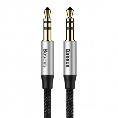 Baseus Yiven M30 stereo AUX audio cable 3.5 mm male mini jack 1.5m silver-black (CAM30-CS1)