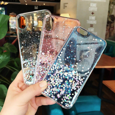 Blizgus TPU dėklai Wozinsky Star Glitter Xiaomi Mi 11 Žalias 6