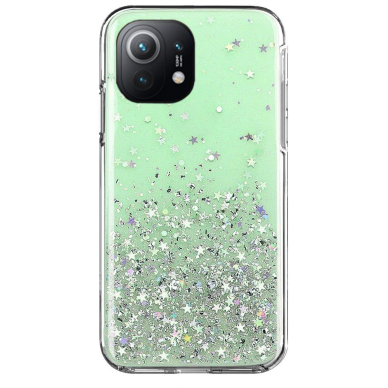 Blizgus TPU dėklai Wozinsky Star Glitter Xiaomi Mi 11 Žalias