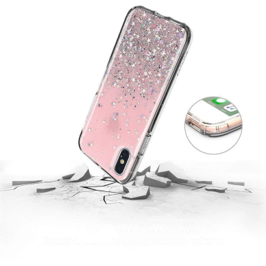 Blizgus TPU dėklas Wozinsky Star Glitter Samsung Galaxy A42 5G juodas 2