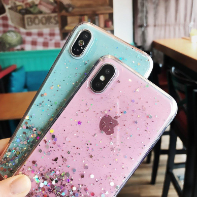 Blizgus TPU dėklas Wozinsky Star Glitter Samsung Galaxy A42 5G juodas 9