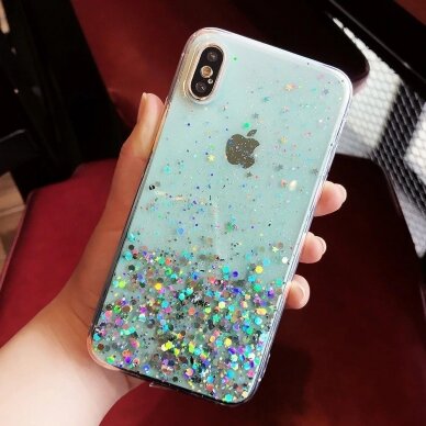 Blizgus TPU dėklas Wozinsky Star Glitter Samsung Galaxy A42 5G rožinis 16