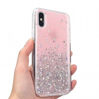 Blizgus TPU dėklas Wozinsky Star Glitter Samsung Galaxy M51 Rožinis 3