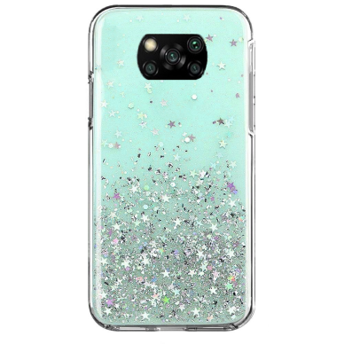 Blizgus TPU dėklas Wozinsky Star Glitter Xiaomi Mi 10T Lite Žalias