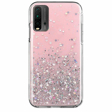 Blizgus TPU dėklas Wozinsky Star Glitter Xiaomi Redmi K40 Pro+/ K40 Pro/ K40/ Poco F3 rožinis