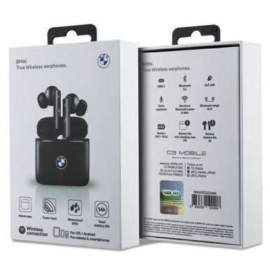 BMW bluetooth ausinės BMWSES20AMK TWS + docking station Juodas Signature 4