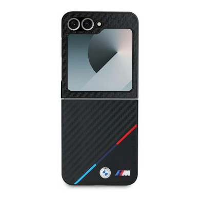 BMW Carbon Tricolor Dėklas Samsung Galaxy Z Flip 6 - Juodas 1