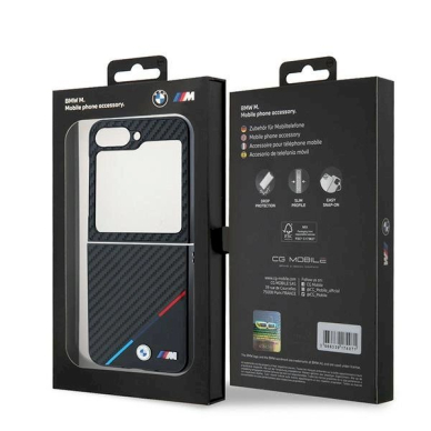 BMW Carbon Tricolor Dėklas Samsung Galaxy Z Flip 6 - Juodas 7