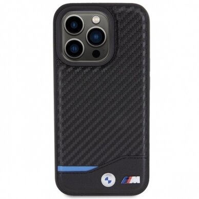 BMW Leather Carbon case for iPhone 15 Pro - black 2