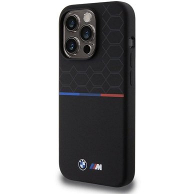 BMW M Silicone Pattern MagSafe Dėklas skirtas iPhone 15 Pro - Juodas 1