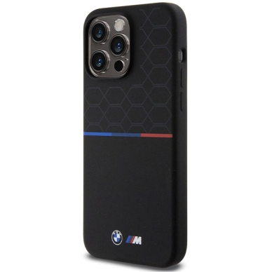 BMW M Silicone Pattern MagSafe Dėklas skirtas iPhone 15 Pro Max - Juodas 1