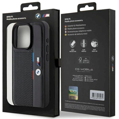 BMW Perforated Tricolor Line Dėklas skirtas iPhone 15 Pro - Juodas 7