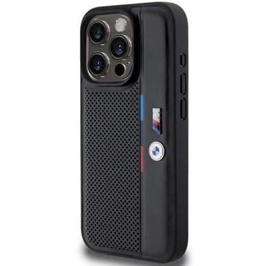 BMW Perforated Tricolor Line Dėklas skirtas iPhone 15 Pro Max - Juodas 1