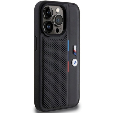 BMW Perforated Tricolor Line Dėklas skirtas iPhone 15 Pro Max - Juodas 3